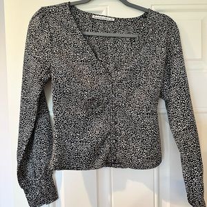 Satin long sleeve top